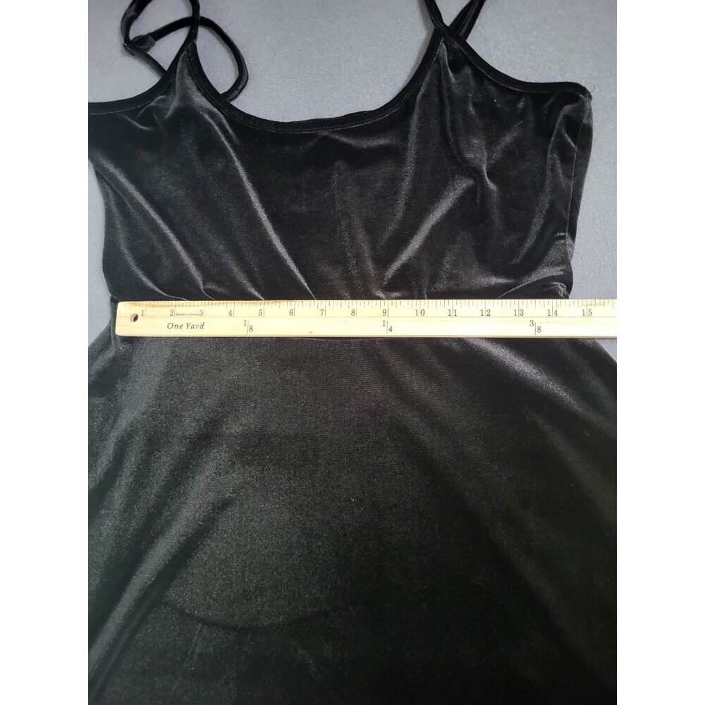 Disney Her Universe Womens XL Black Velvet Spaghetti Strap Skater Dress Pockets - Picture 6 of 8